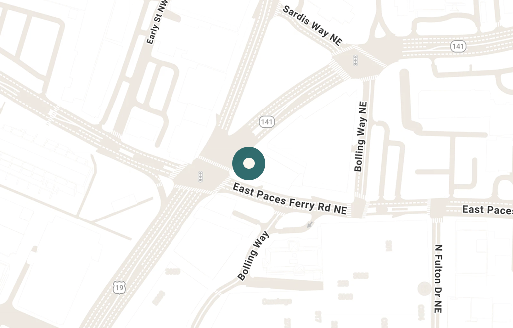Map of Atlanta Brain and Spine Care — Buckhead Location